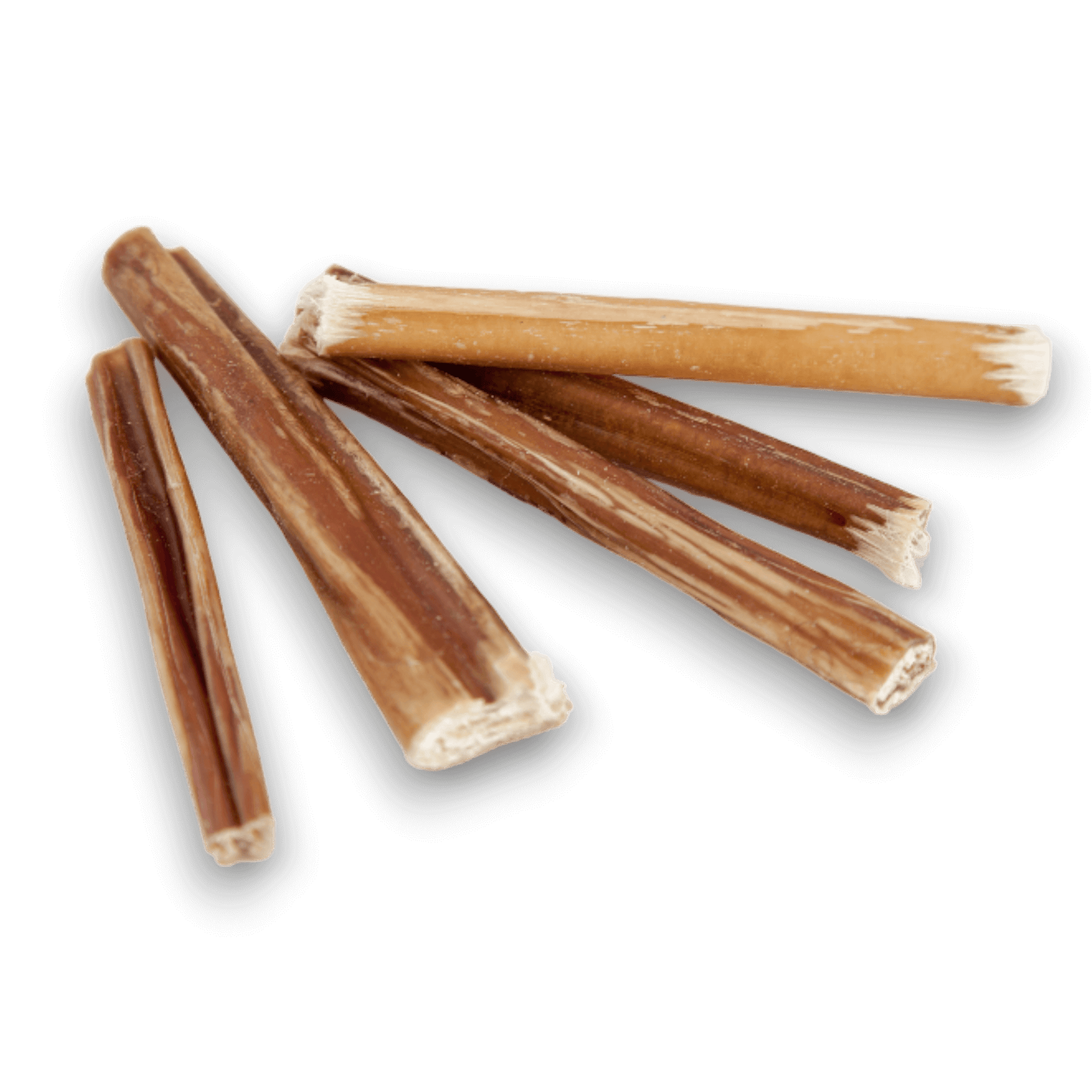 6 inch bully stick dog chews on a transparent background